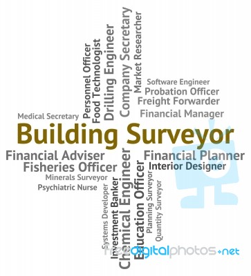 Building Surveyor Representing Employee Word And Buildings Stock Image