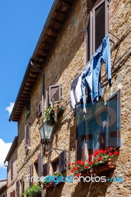 Buildings In Pienza Tuscany Stock Photo