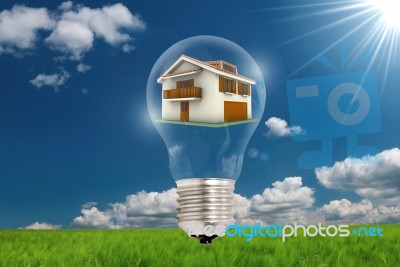 Bulb Home Idea Stock Photo