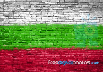Bulgaria Flag Painted On Wall Stock Photo