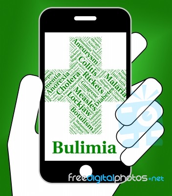 Bulimia Illness Represents Binge Vomit Syndrome And Ailment Stock Image