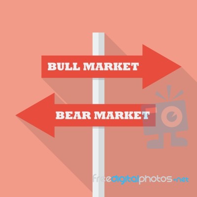 Bull And Bear Market Street Sign Stock Image