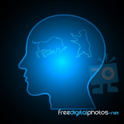 Bull And Bear Stock Market Human Head Stock Image