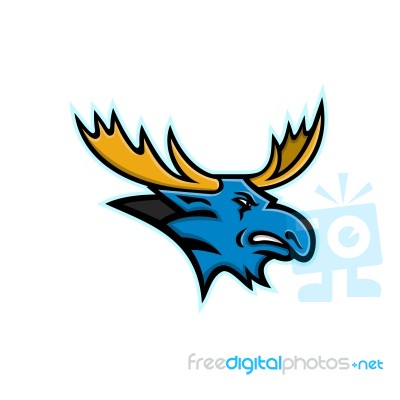 Bull Moose Head Mascot Stock Image