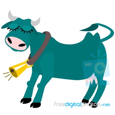 Bull With Bell Stock Image