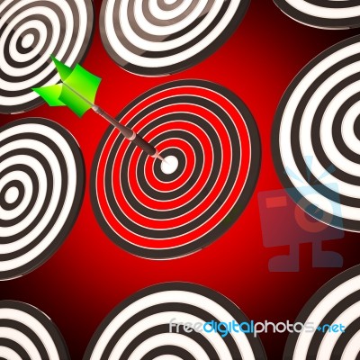 Bulls Eye Target Shows Focused Competitive Strategy Stock Image