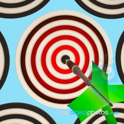 Bulls Eye Target Shows Focused Successful Aim Stock Image
