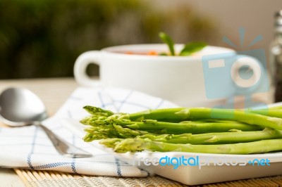 Bunch Of Fresh Asparagus Stock Photo