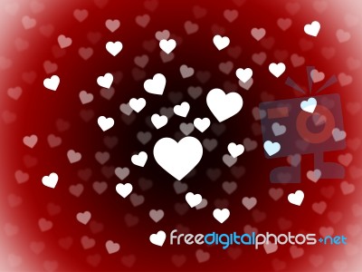 Bunch Of Hearts Background Shows Romance  Passion And Love
 Stock Image