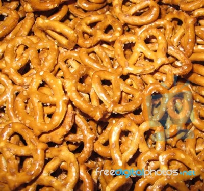 Bunch Of Pretzels Stock Photo