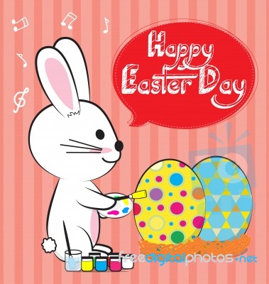 Bunny Paint Egg Stock Image