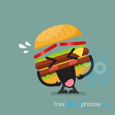 Burger Character Laughing Stock Image