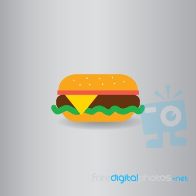 Burger Flat Icon   Illustration  Stock Image