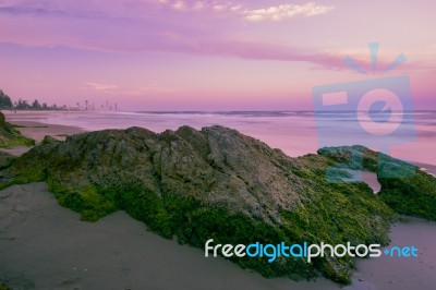 Burleigh Heads Beach During The Day Stock Photo