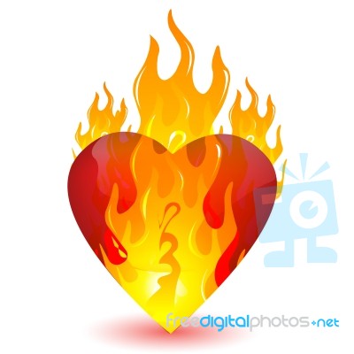 Burning Heart Stock Image