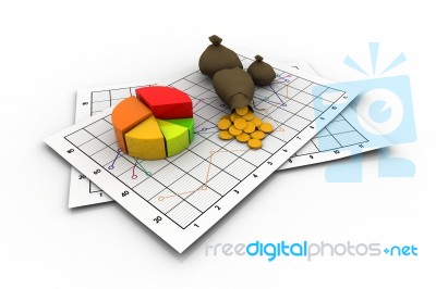 Business 3D Graph Stock Image