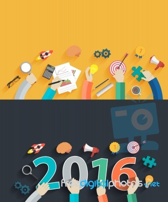 Business Analysis And Planning New Year 2016 Stock Image