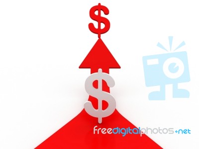Business Arrow With Dollar Stock Image