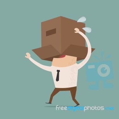 Business Body With Box Stock Image