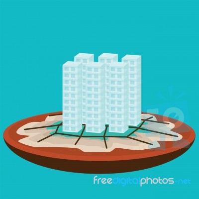 Business Building Island Stock Image