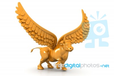 Business Bull With Wings Stock Image