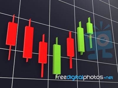 Business Candle Stick Graph Chart Of Stock Market On Black Backg… Stock Image