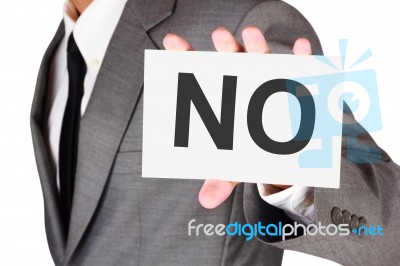 Business Card Expression Say No Word Stock Photo