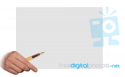 Business Card With Hand Stock Photo