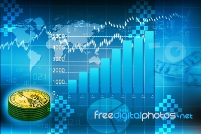 Business Chart With Dollar Stock Image
