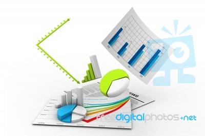 Business Chart With Growth Graph Stock Image