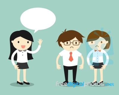 Business Concept, Business Women Talking But Her Coworkers Feeling Awkward Stock Image Business Concept, Business Women Talking But Her Coworkers Feeling Awkward Stock Image