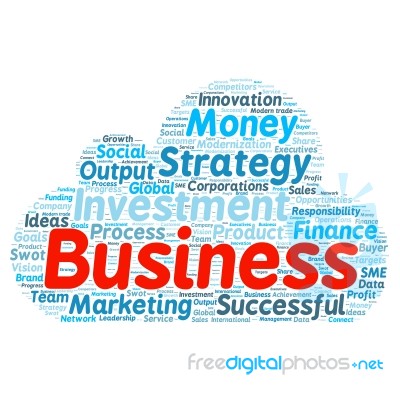 Business & Finance Related Word Cloud Background Stock Image