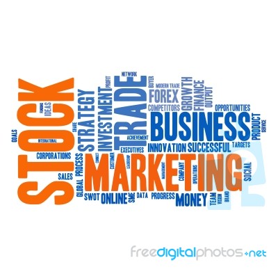 Business & Finance Related Word Cloud Background Stock Image