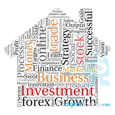 Business & Finance Related Word Cloud Background Stock Image