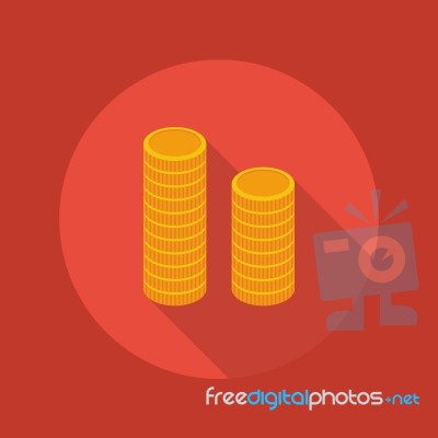 Business Flat Icon. Coin Stock Image