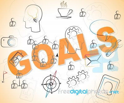 Business Goals Means Objective Achieve And Corporation Stock Image