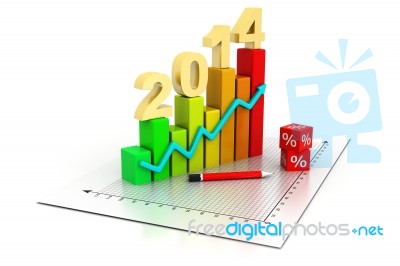 Business Graph 2014 Stock Image
