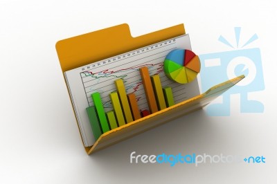 Business Graph And Chart In Folder Stock Image