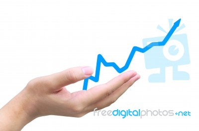 Business Graph On Hand Stock Photo