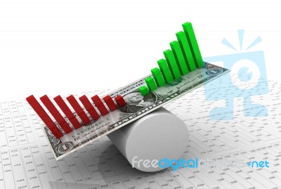 Business Graph With Dollar Stock Image