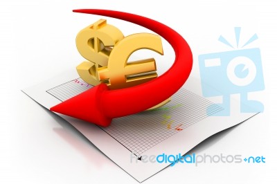 Business Graph  With Global Currencies Stock Image