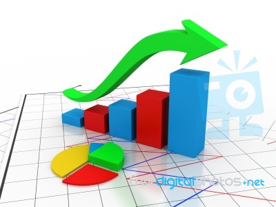 Business Graph With Rising Arrow Stock Image