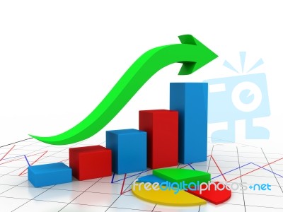 Business Graph With Rising Arrow Stock Image