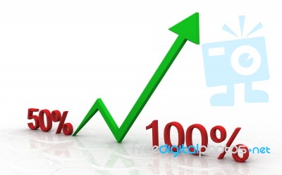 Business Graph With Upward Arrow Stock Image