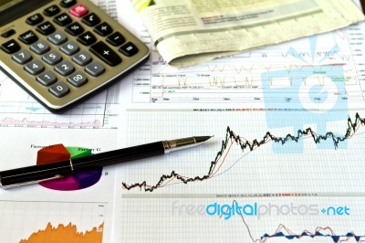 Business Graphs And Charts  Stock Photo