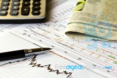 Business Graphs And Charts  Stock Photo