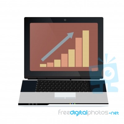 Business  Graphs On The Laptop Stock Image