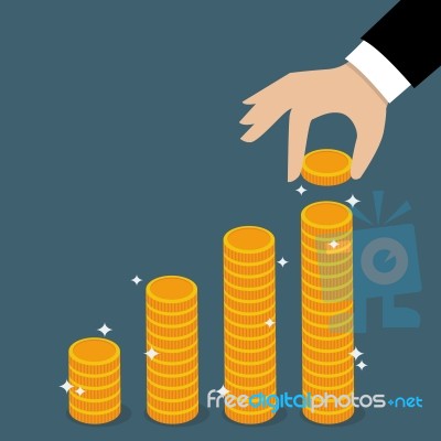 Business Hand Holding Coin Stock Image