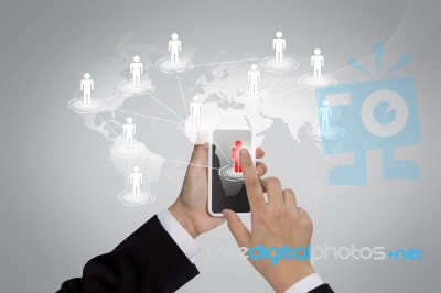 Business Hand Holding Phone Stock Photo