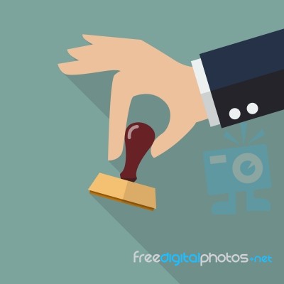 Business Hand Holding Stamp Stock Image